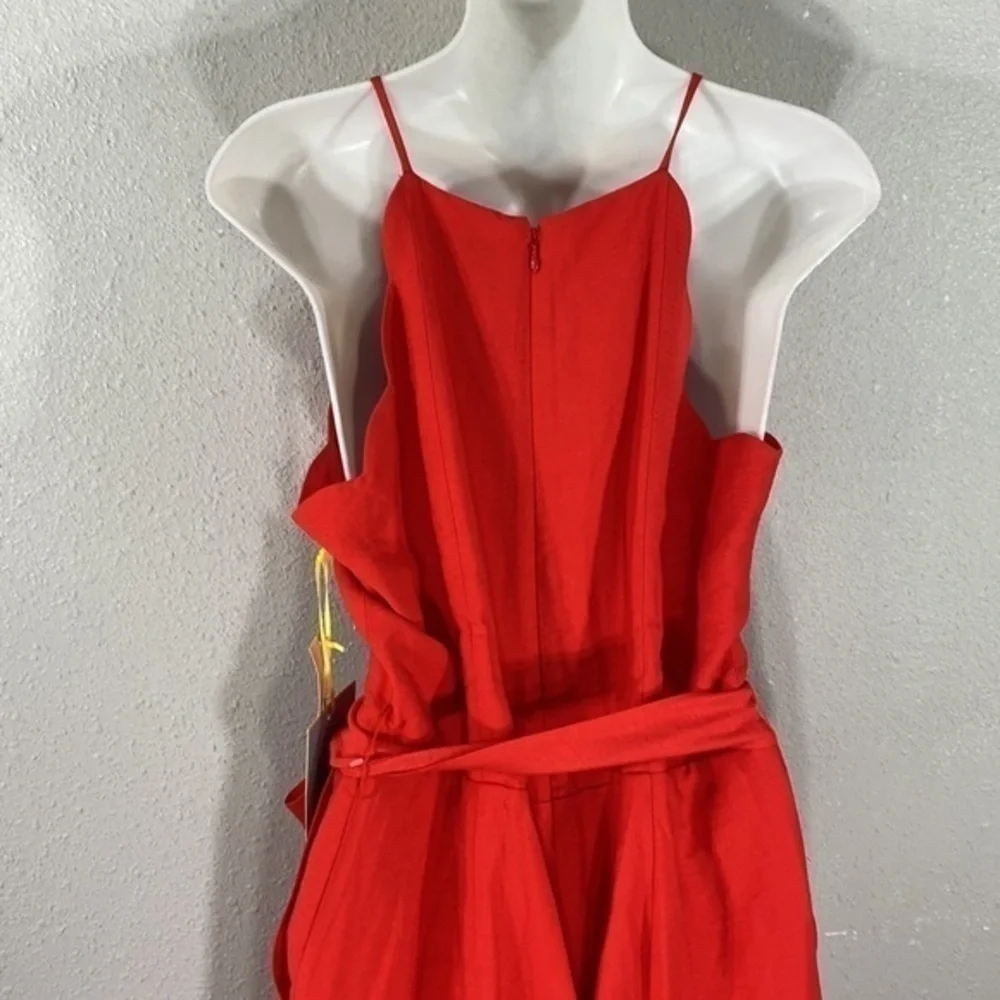 NWT Cece Cherry Rose Scalloped Halter Neck Jumpsuit Medium M